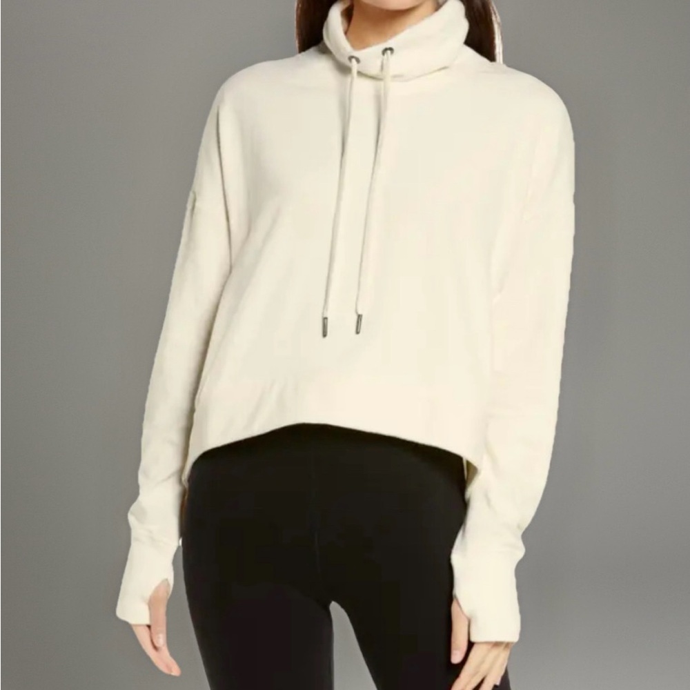 Sweaty Betty Women's Harmonise Pullover Sweatshirt Funnel Neck White L Large